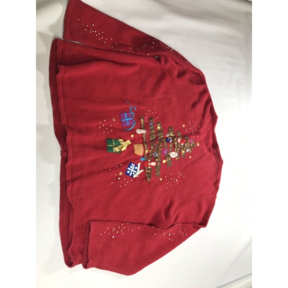 Designers Studio Originals Christmas Cardigan Sweater 2X Embroidered - Picture 6 of 7